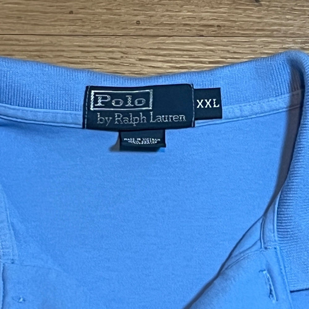 Polo Ralph Lauren Polo Shirt Mens XXL Light Blue Short Sleeve Pony Logo Cotton - Picture 5 of 8